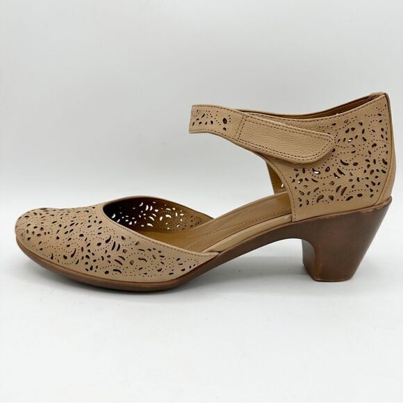 Easy Spirit Cindie Mary Jane Heels Taupe Size 12 Wide - Picture 4 of 14